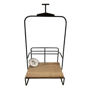 NEW Bullseye’s Playground Black Metal/Wood Ski Lift Decor Shelf